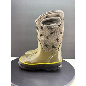 BOGS Creepy Crawl Little Kids Size 10 Green Spider Waterproof Rain Snow Boots